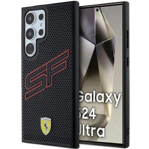 Ferrari FEHCS24LPINK Samsung S24 Ultra S928 fekete keménytok perforált