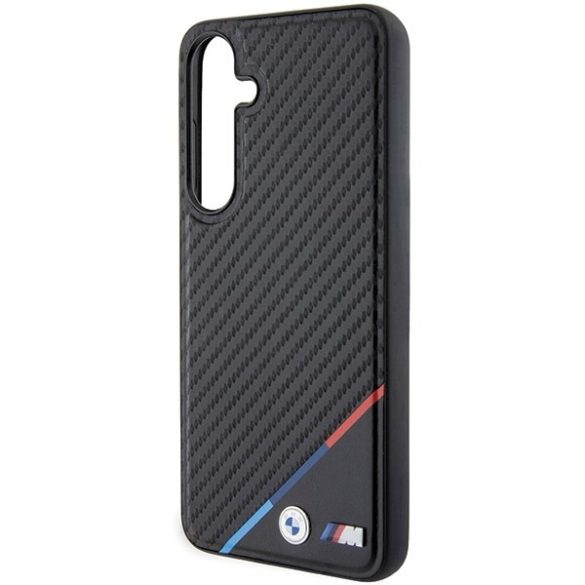 BMW BMHMS24S23PUDTK Samsung S24 S921 fekete keménytok Carbon Tricolor Line MagSafe