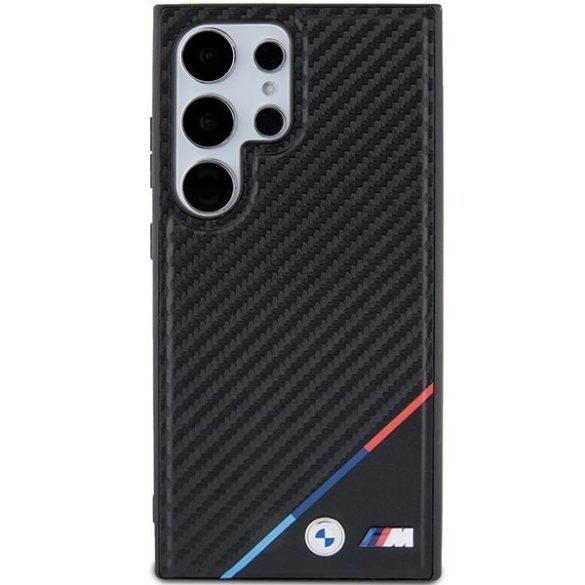 BMW BMHMS24L23PUDTK Samsung S24 Ultra S928 fekete keménytok Carbon Tricolor Line MagSafe