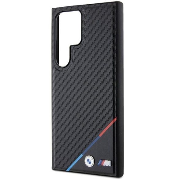 BMW BMHMS24L23PUDTK Samsung S24 Ultra S928 fekete keménytok Carbon Tricolor Line MagSafe