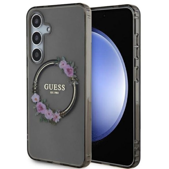 Guess GUHMS24SHFWFCK Samsung S24 S921 fekete keménytok MagSafe