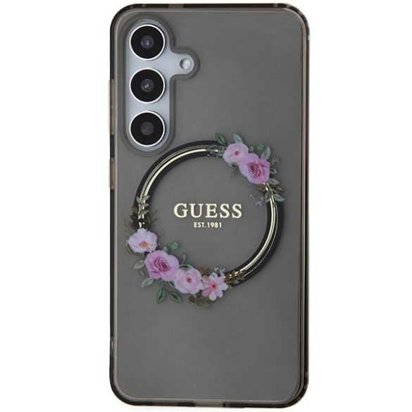 Guess GUHMS24SHFWFCK Samsung S24 S921 fekete keménytok MagSafe