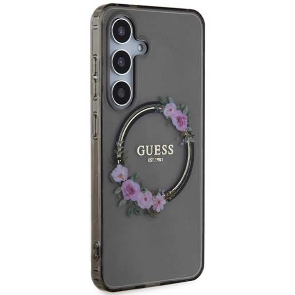 Guess GUHMS24SHFWFCK Samsung S24 S921 fekete keménytok MagSafe