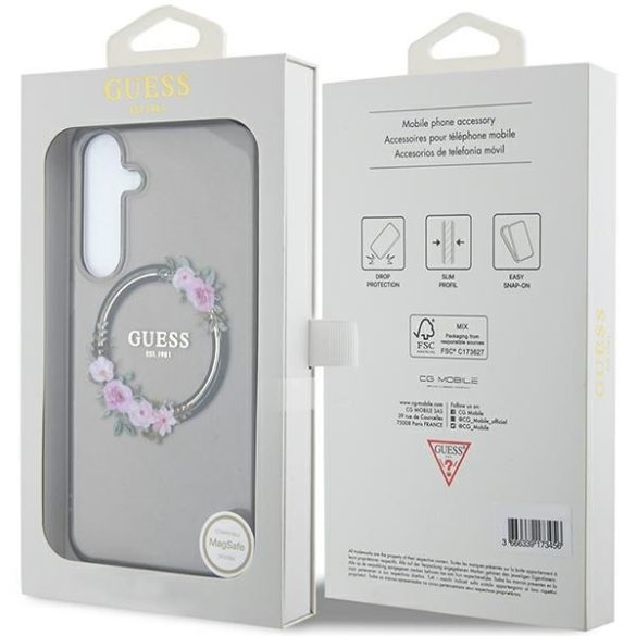 Guess GUHMS24MHFWFCK Samsung S24+ S926 fekete keménytok MagSafe