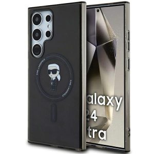 Karl Lagerfeld KLHMS24LHFCKNOK Samsung S24 Ultra S928 fekete keménytok MagSafe