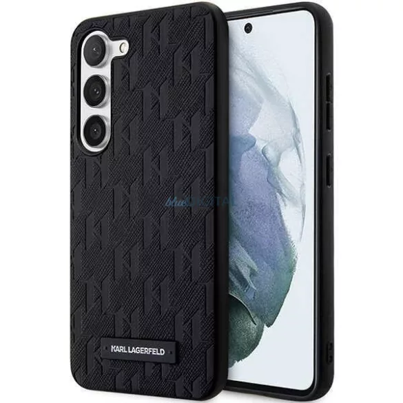 Karl Lagerfeld KLHCS24SSAKLHPK Saffiano Mono Metal Logo keménytok Samsung Galaxy S24 - fekete