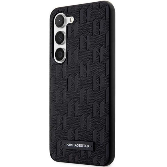 Karl Lagerfeld KLHCS24SSAKLHPK Saffiano Mono Metal Logo keménytok Samsung Galaxy S24 - fekete