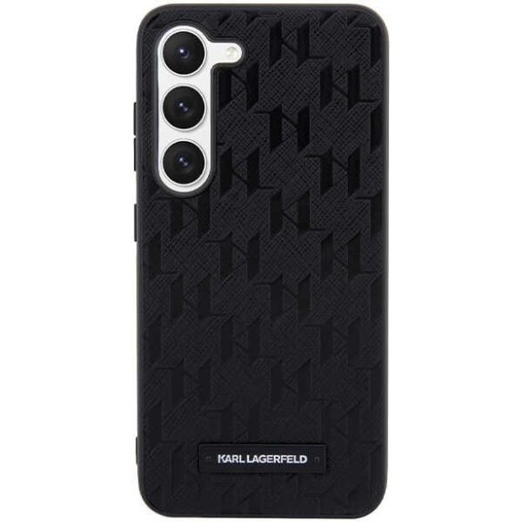 Karl Lagerfeld KLHCS24SSAKLHPK Saffiano Mono Metal Logo keménytok Samsung Galaxy S24 - fekete