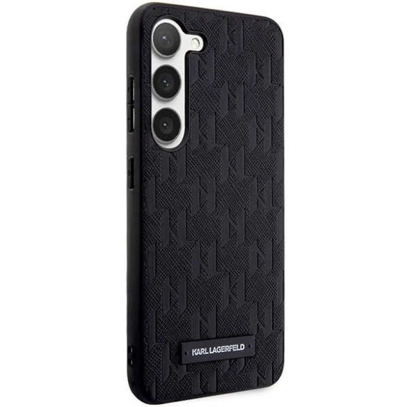 Karl Lagerfeld KLHCS24SSAKLHPK Saffiano Mono Metal Logo keménytok Samsung Galaxy S24 - fekete