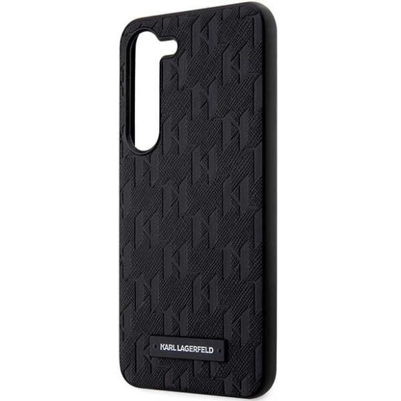 Karl Lagerfeld KLHCS24SSAKLHPK Saffiano Mono Metal Logo keménytok Samsung Galaxy S24 - fekete