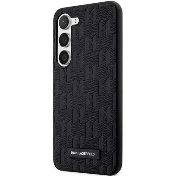 Karl Lagerfeld KLHCS24MSAKLHPK Saffiano Mono Metal Logo keménytok Samsung Galaxy S24 Plus - fekete 