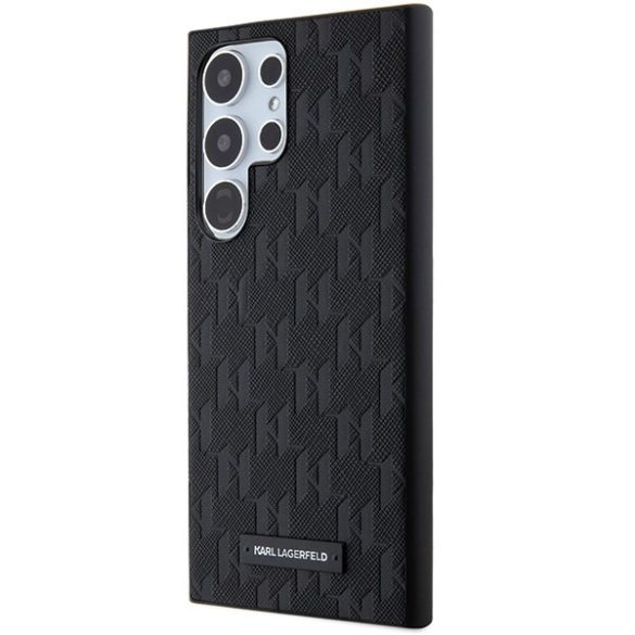 Karl Lagerfeld KLHCS24LSAKLHPK Saffiano Mono Metal Logo keménytok Samsung Galaxy S24 Ultra - fekete