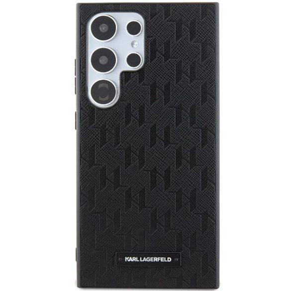Karl Lagerfeld KLHCS24LSAKLHPK Saffiano Mono Metal Logo keménytok Samsung Galaxy S24 Ultra - fekete