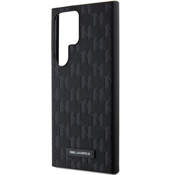 Karl Lagerfeld KLHCS24LSAKLHPK Saffiano Mono Metal Logo keménytok Samsung Galaxy S24 Ultra - fekete