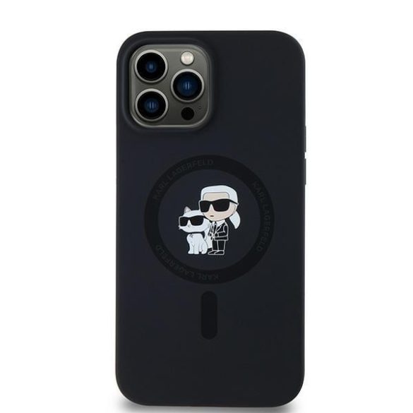 Karl Lagerfeld KLHMP13LSCMKCRHK Silicone Karl&Choupette MagSafe-kompatibilis tok iPhone 13 / 13 Pro - fekete