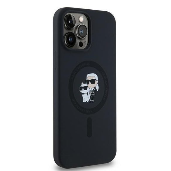 Karl Lagerfeld KLHMP13LSCMKCRHK Silicone Karl&Choupette MagSafe-kompatibilis tok iPhone 13 / 13 Pro - fekete