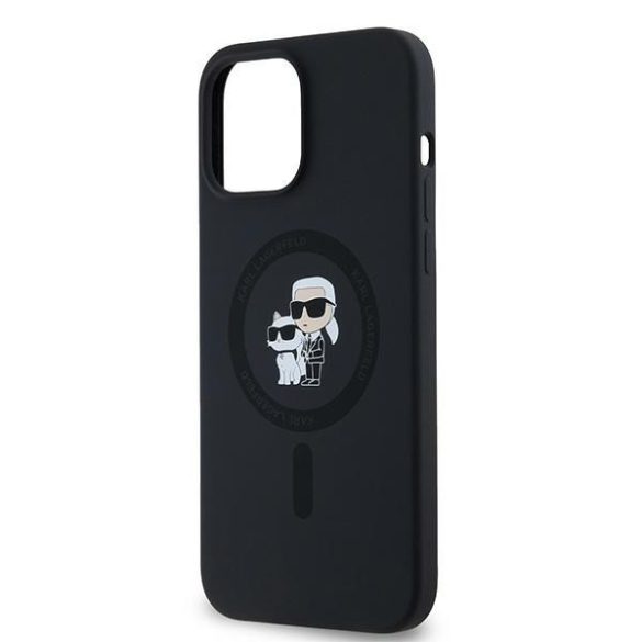 Karl Lagerfeld KLHMP13LSCMKCRHK Silicone Karl&Choupette MagSafe-kompatibilis tok iPhone 13 / 13 Pro - fekete