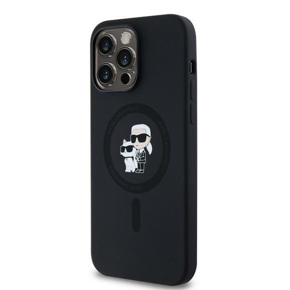 Karl Lagerfeld KLHMP14LSCMKCRHK Silicone Karl&Choupette MagSafe-kompatibilis tok iPhone 14 Pro - fekete