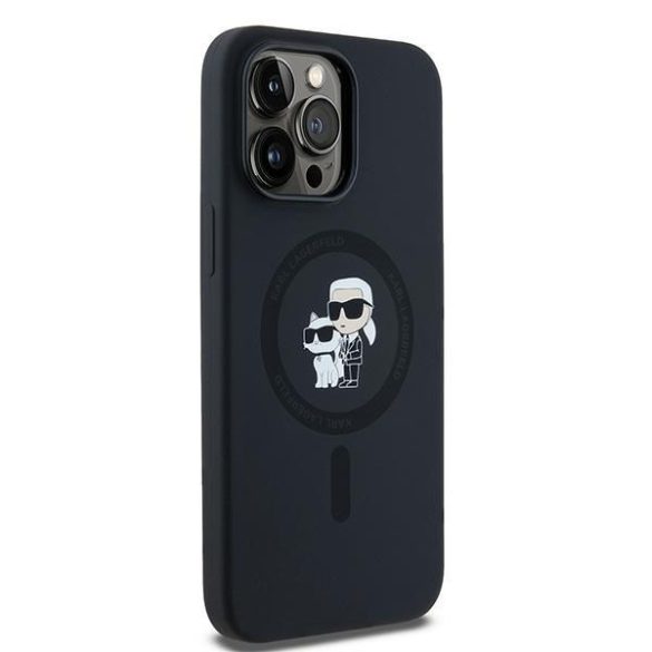 Karl Lagerfeld KLHMP14LSCMKCRHK Silicone Karl&Choupette MagSafe-kompatibilis tok iPhone 14 Pro - fekete