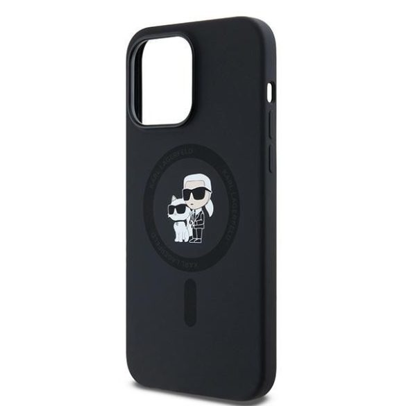 Karl Lagerfeld KLHMP14LSCMKCRHK Silicone Karl&Choupette MagSafe-kompatibilis tok iPhone 14 Pro - fekete