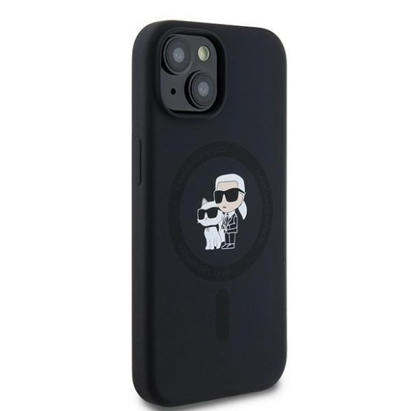 Karl Lagerfeld KLHMP15MSCMKCRHK Silicone Karl&Choupette MagSafe-kompatibilis tok iPhone 15 Plus / 14 Plus - fekete