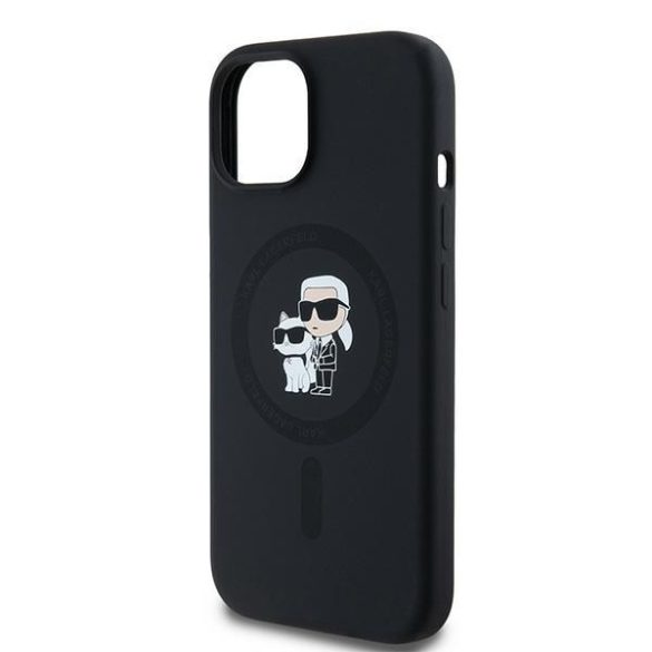 Karl Lagerfeld KLHMP15MSCMKCRHK Silicone Karl&Choupette MagSafe-kompatibilis tok iPhone 15 Plus / 14 Plus - fekete