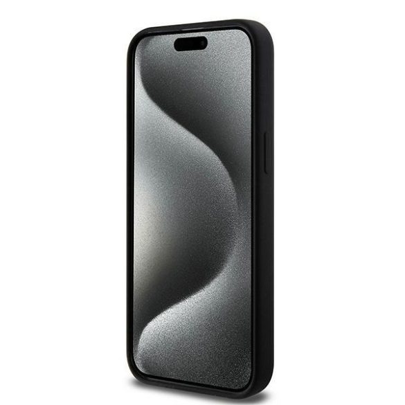 Karl Lagerfeld KLHMP15XSCMKCRHK Silicone Karl & Choupette Ring MagSafe kompatibilis keménytok iPhone 15 Pro Max - fekete