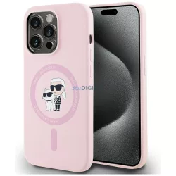   Karl Lagerfeld szilikon tok   Karl&Choupette MagSafe az iPhone 14 Pro Max, rózsaszín