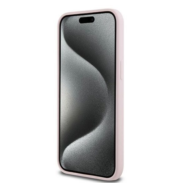 Karl Lagerfeld KLHMP15LSCMKCRHP Silicone Karl & Choupette MagSafe kompatibilis keménytok iPhone 15 Pro - rózsaszín
