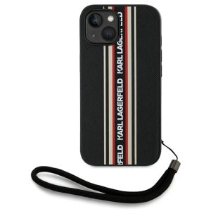 Karl Lagerfeld KLHCP15SPAMSCNSR Saffiano Athleisure Stripes Cord tok iPhone 15 - piros