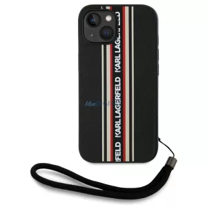 Karl Lagerfeld KLHCP15SPAMSCNSR Saffiano Athleisure Stripes Cord tok iPhone 15 - piros