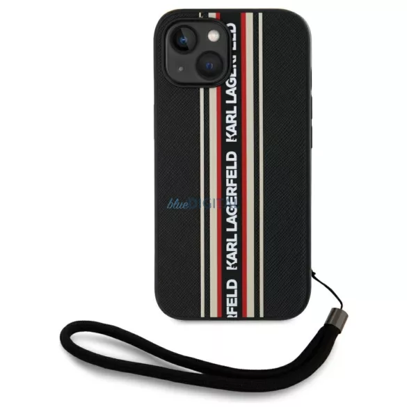 Karl Lagerfeld KLHCP15SPAMSCNSR Saffiano Athleisure Stripes Cord tok iPhone 15 - piros