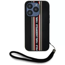   Karl Lagerfeld KLHCP15LPAMSCNSR Saffiano Athleisure Stripes Cord tok iPhone 15 Pro - piros
