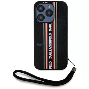Karl Lagerfeld KLHCP15LPAMSCNSR Saffiano Athleisure Stripes Cord tok iPhone 15 Pro - piros