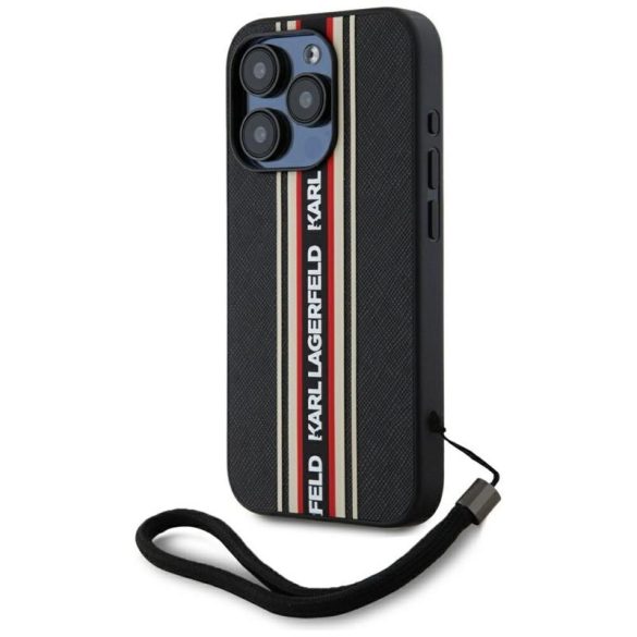 Karl Lagerfeld KLHCP15LPAMSCNSR Saffiano Athleisure Stripes Cord tok iPhone 15 Pro - piros