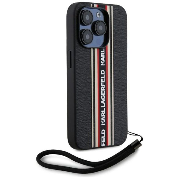 Karl Lagerfeld KLHCP15LPAMSCNSR Saffiano Athleisure Stripes Cord tok iPhone 15 Pro - piros