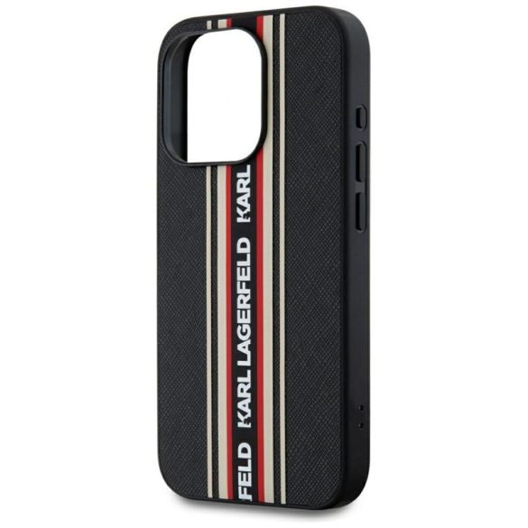 Karl Lagerfeld KLHCP15LPAMSCNSR Saffiano Athleisure Stripes Cord tok iPhone 15 Pro - piros
