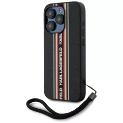   Karl Lagerfeld KLHCP15XPAMSCNSR Saffiano Athleisure Stripes Cord tok iPhone 15 Pro Max - piros