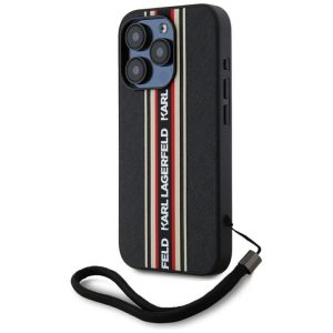 Karl Lagerfeld KLHCP15XPAMSCNSR Saffiano Athleisure Stripes Cord tok iPhone 15 Pro Max - piros