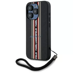 Karl Lagerfeld KLHCP15XPAMSCNSR Saffiano Athleisure Stripes Cord tok iPhone 15 Pro Max - piros