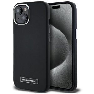 Karl Lagerfeld KLHMP15SPGMSRPK FW Metal Plate MagSafe-kompatibilis tok iPhone 15 - fekete