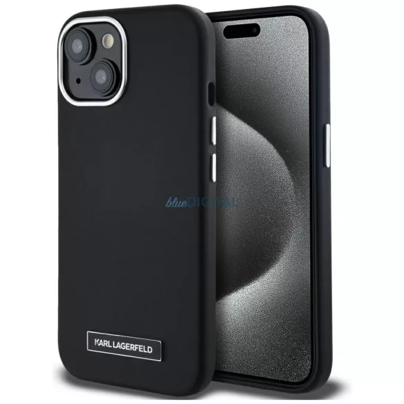 Karl Lagerfeld KLHMP15SPGMSRPK FW Metal Plate MagSafe-kompatibilis tok iPhone 15 - fekete