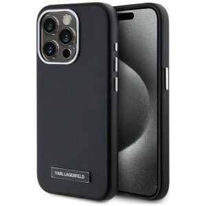 Karl Lagerfeld KLHMP15LPGMSRPK FW Metal Plate MagSafe-kompatibilis tok iPhone 15 Pro - fekete