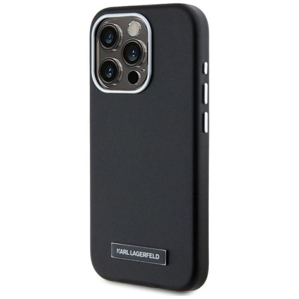 Karl Lagerfeld KLHMP15LPGMSRPK FW Metal Plate MagSafe-kompatibilis tok iPhone 15 Pro - fekete
