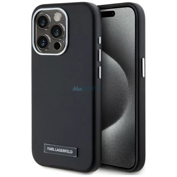Karl Lagerfeld KLHMP15XPGMSRPK FW Metal Plate MagSafe-kompatibilis tok iPhone 15 Pro Max - fekete
