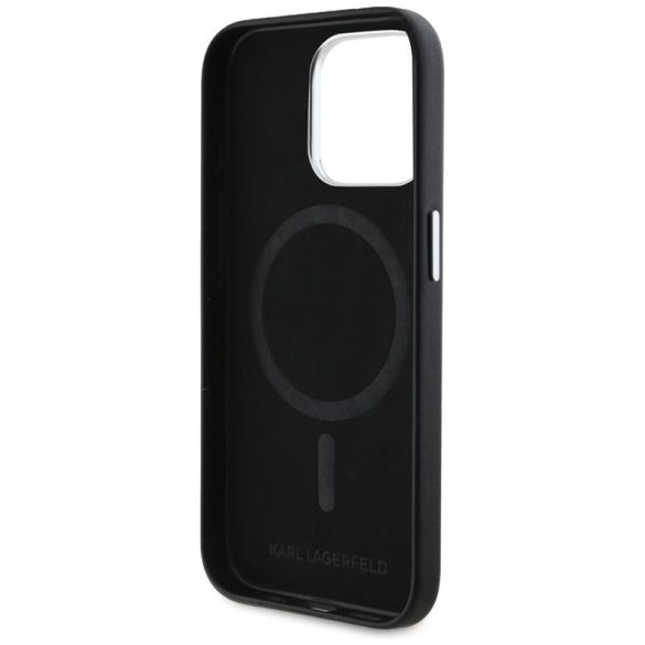Karl Lagerfeld KLHMP15XPGMSRPK FW Metal Plate MagSafe-kompatibilis tok iPhone 15 Pro Max - fekete