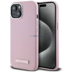   Karl Lagerfeld KLHMP15SPGMSRPP FW Metal Plate MagSafe-kompatibilis tok iPhone 15 - rózsaszín