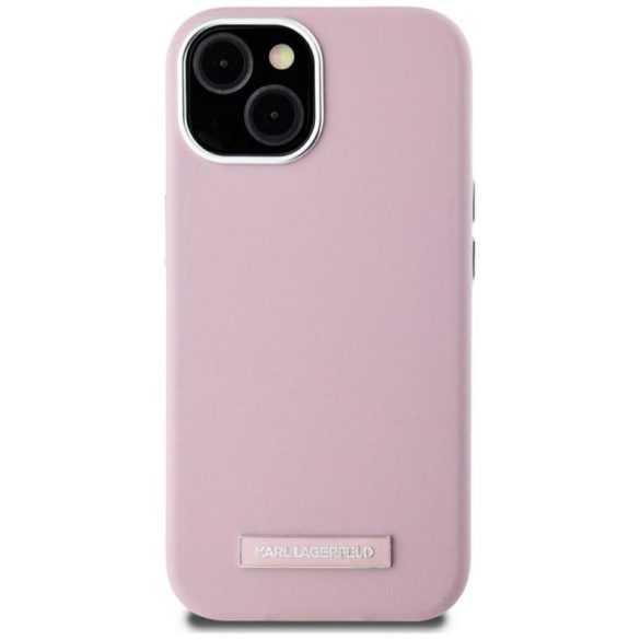 Karl Lagerfeld KLHMP15SPGMSRPP FW Metal Plate MagSafe-kompatibilis tok iPhone 15 - rózsaszín