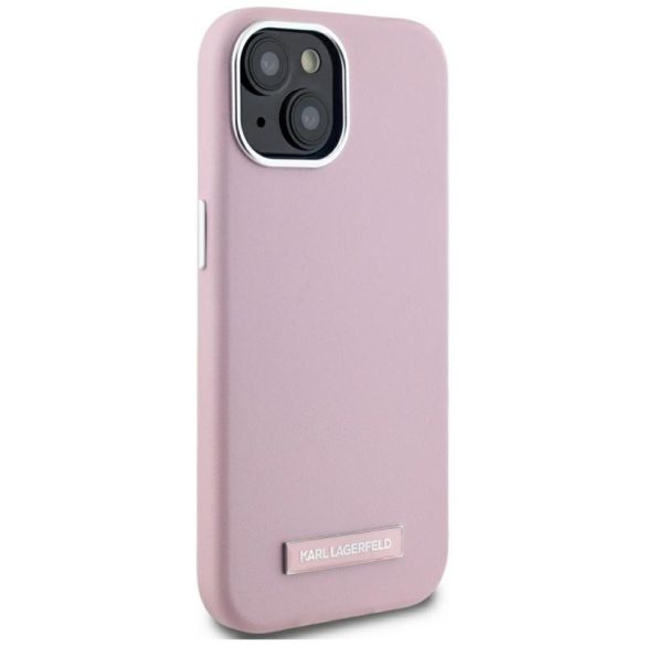 Karl Lagerfeld KLHMP15SPGMSRPP FW Metal Plate MagSafe-kompatibilis tok iPhone 15 - rózsaszín