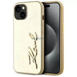   Karl Lagerfeld „Wrinkled Metal Signature” tok az iPhone 15, arany színben